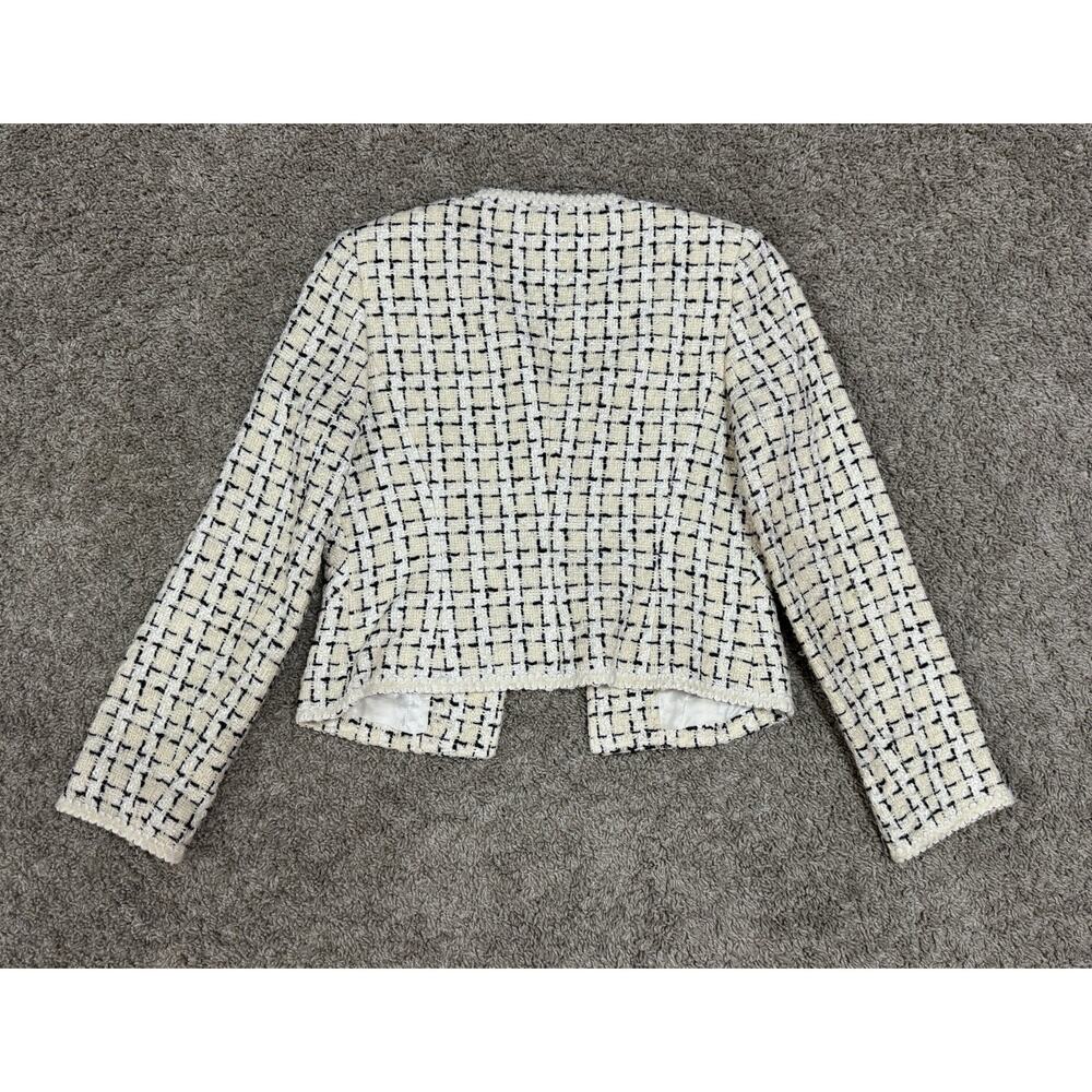 INC International Concepts Tweed Skirt Suit Set Ivory Black Size 2 Petite - Picture 5 of 11